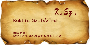 Kuklis Szilárd névjegykártya