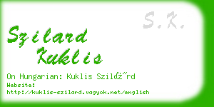 szilard kuklis business card